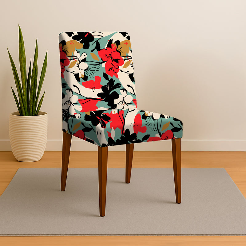 Capa para Cadeira de Jantar Estampada - Florata Abstrata